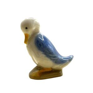 Wade Whimsies Figurine Vintage Whimsie Set 6 Duck 2009 White Blue Brown Yellow